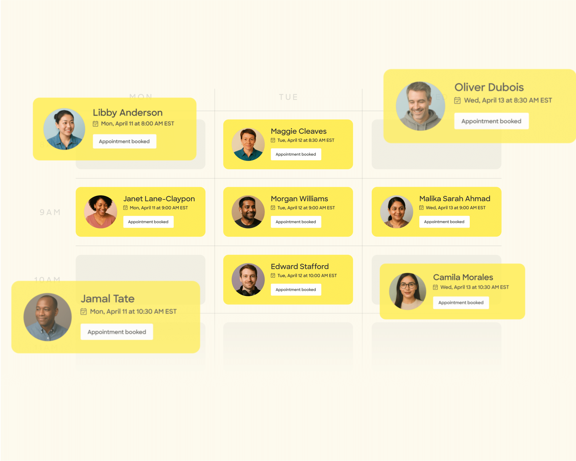 Provider calendar filled with patient appointments booked through Zocdoc.
